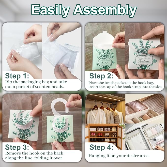 24Pcs Eucalyptus Sachets for Drawers and Closets, Natural Closet Freshener - Image 8