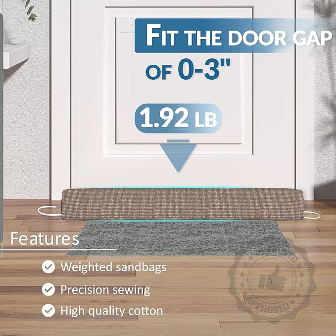 SYIPO Triangle Door Draft Stopper，35.4" Weighted Under Door Draft Blocker - Image 3