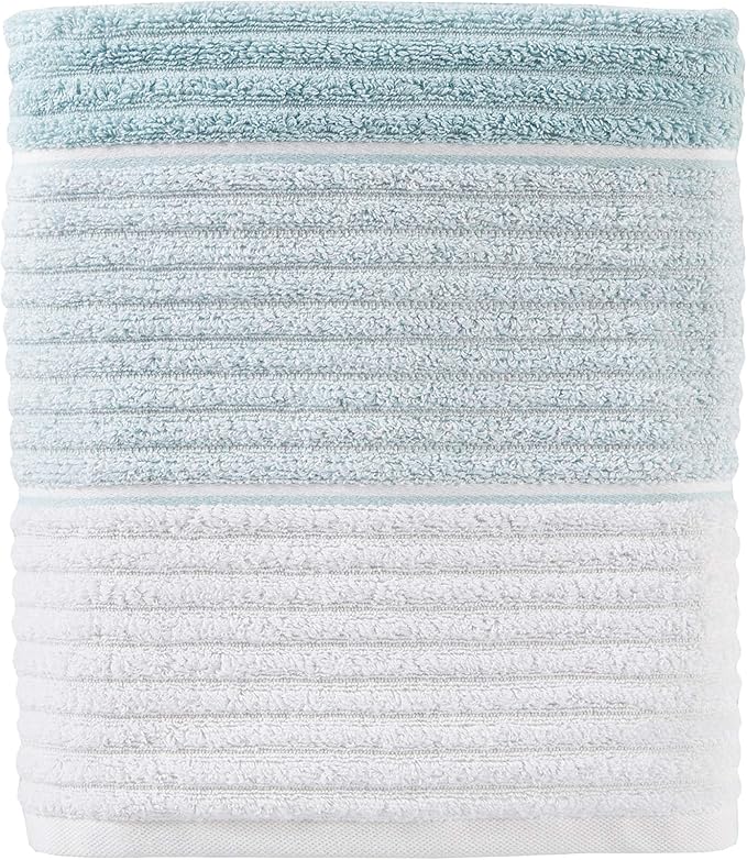 SKL Home Planet Ombre Bath Towel, 100% Turkish Cotton, Aqua | 600 GSM weight. by SKLHomebySaturdayKnightLtd