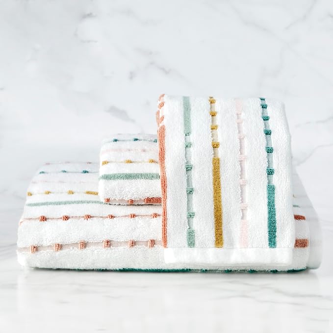 SKL Home Modesto Stripe Hand Towel Set-2pc, Premium 100% Cotton, reversible - Image 6
