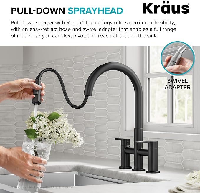 KRAUS Oletto Bridge Kitchen Faucet - Image 6