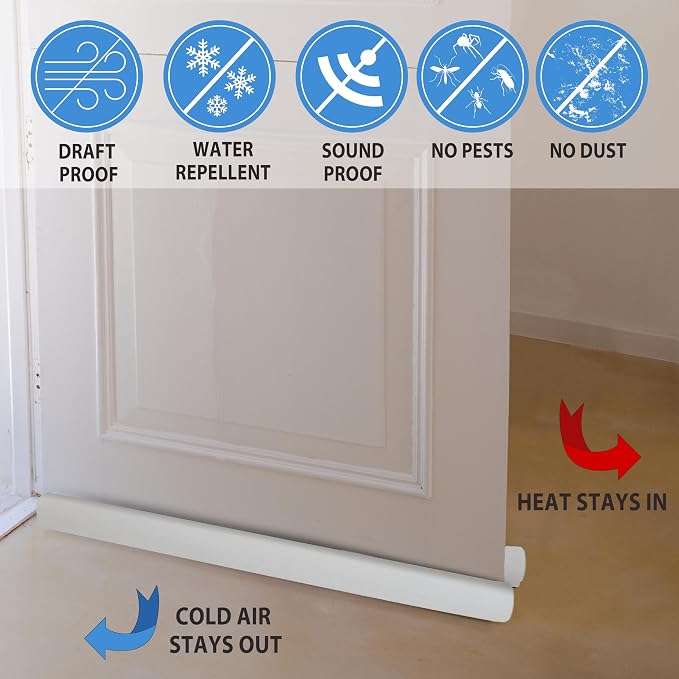 Twin Draft Guard Hug N Fit Door Draft Stopper, 28–36 in, Water Repellent | Dual - Image 4