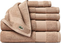 Lacoste Heritage Supima Cotton 6-Piece Towel Set, Sand | Highly Absorbent by Unknown