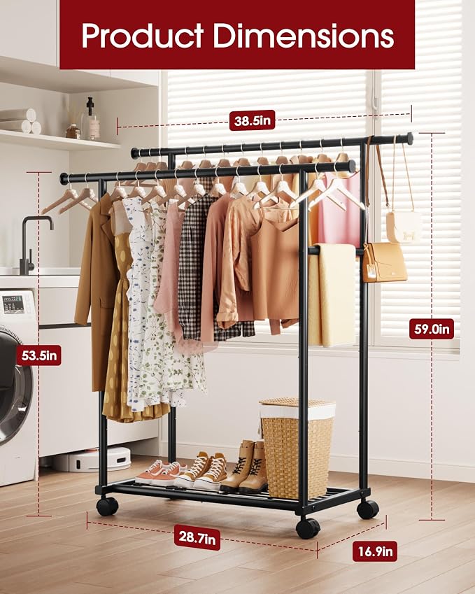 Sakugi Double Rods Clothes Rack - Image 2