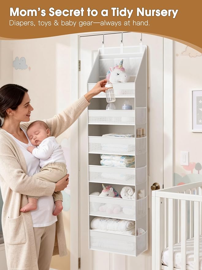 Over the Door Organizer, Heavy-Duty 6-Shelf Hanging Storage - Image 4