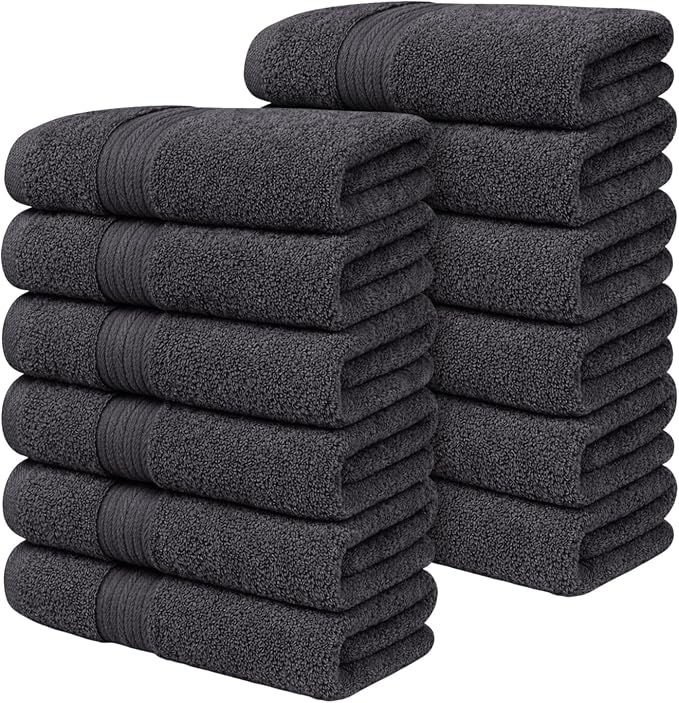 Ample Decor 100% Cotton Hand Towels 18x28 Inches, 600 GSM, Soft & Absorbent by AmpleDecor