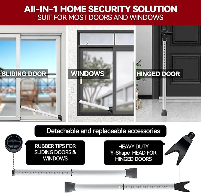 AceMining Door Security Bar, Patio Door Lock, 20-50 in | Sliding Glass Door - Image 2