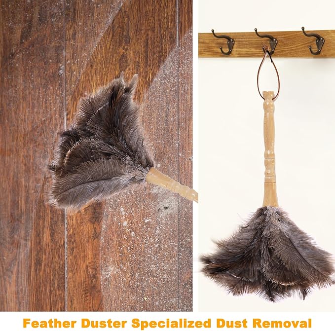 Genuine Ostrich Feather Duster 15 inch | Natural Fluffy Reusable Real - Image 4