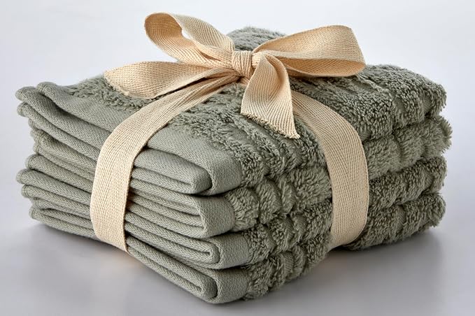 SKL Home CloudSoft Washcloth Set, 100% Cotton Luxury, Sage | Premium spa-level - Image 4