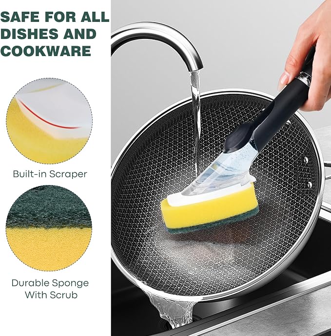 Sponge Brush Refills for OXO Soap Dispensing Dish Brush 6 Pack Refill Heads | - Image 3