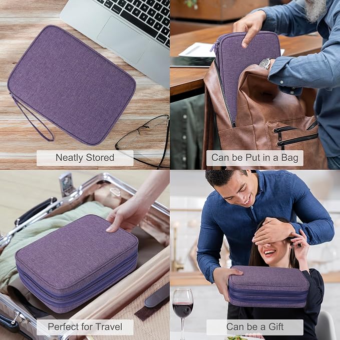 FYY Electronic Organizer, Travel Tech Pouch Bag, Extra Large, Dark Purple | - Image 7