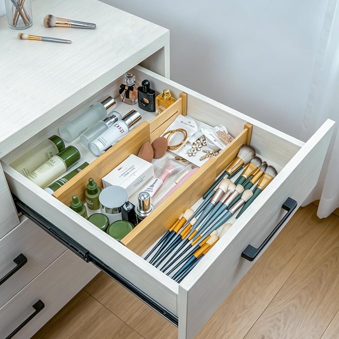 Utoplike Bamboo Dresser Drawer Dividers, Expandable Organizer - Image 9