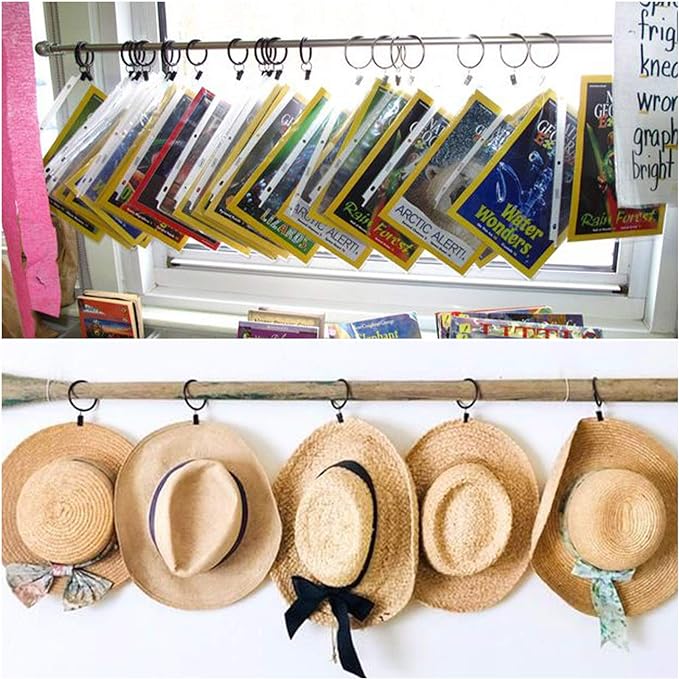 42 Pack Curtain Rod Clip Rings, Metal Drapery Ring - Image 5