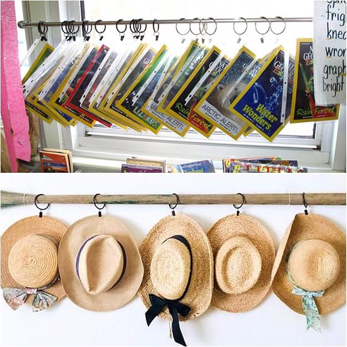 20 Pack Curtain Rings with Clips 1.5" Interior Diameter, Metal Drapery Clips - Image 4