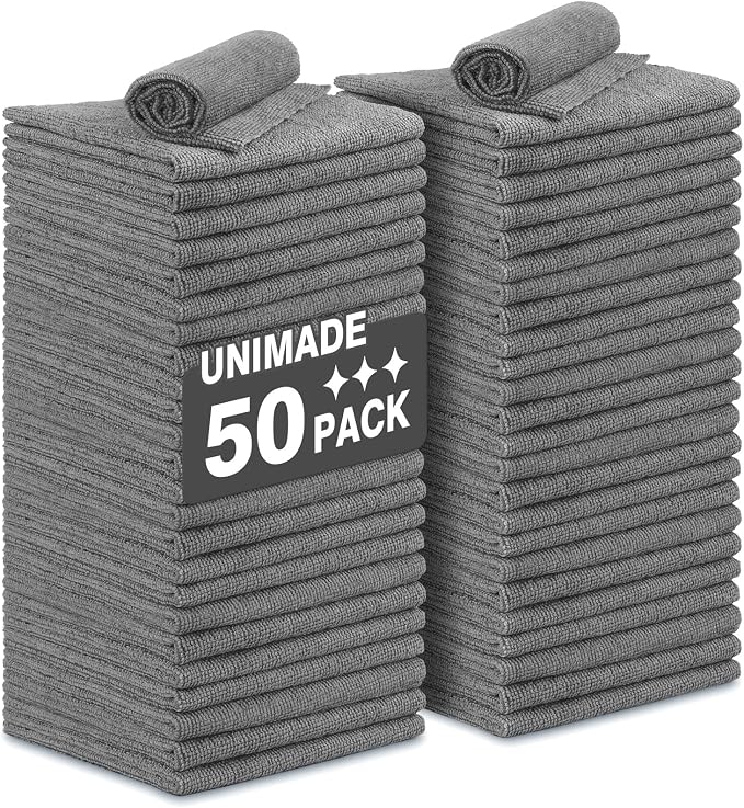 UNIMADE Microfiber Cleaning Cloth, 50 Pack Microfiber Towels by Unimade