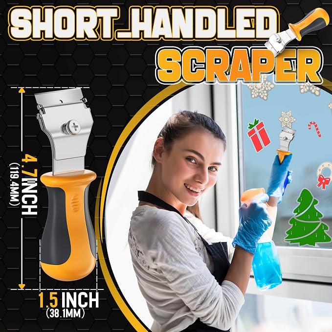 DIYSELF 12 Pack Razor Blade Scraper, Extendable Handle & 10 Extra Blades | - Image 2