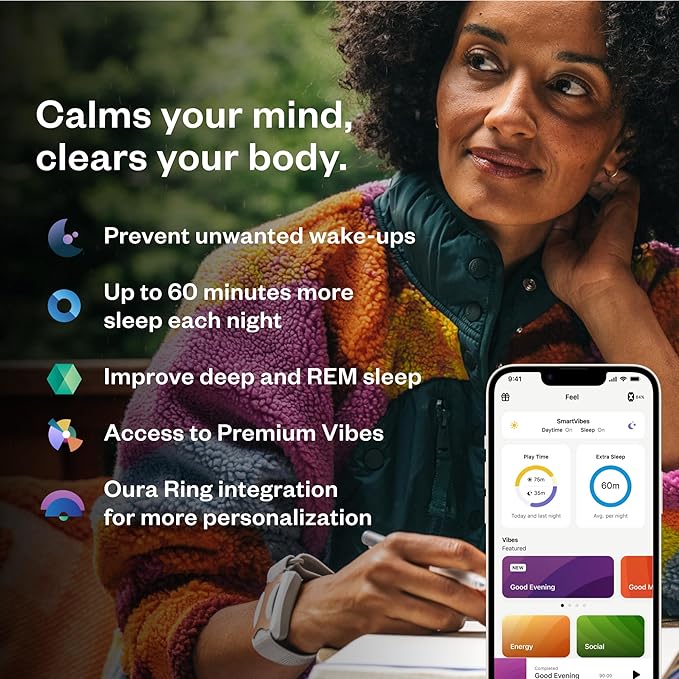 Bundle of Apollo Neuro Wearable (Glacier) & 12-Month SmartVibes AI Membership + Sleep Band (Gray)