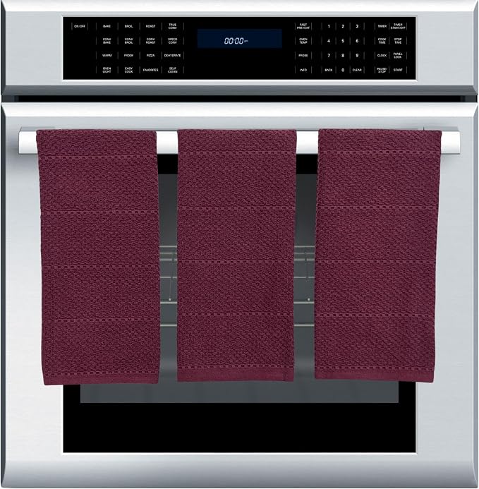 Burgundy Red Wine Kitchen Dish Towels, 100% Cotton - Image 9