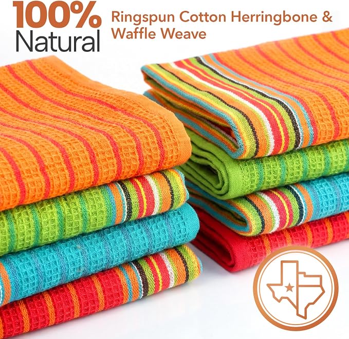 TEXAS LINEN CO. Kitchen Dish Towels, 100% Cotton Salsa Towels, Highly Absorbent - Image 8