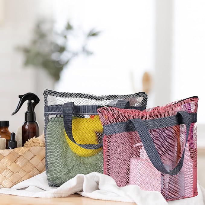 12 Pcs Mesh Shower Caddy Portable 12.2 x 10.24 In Large Gym Shower Bag Bulk - Image 7