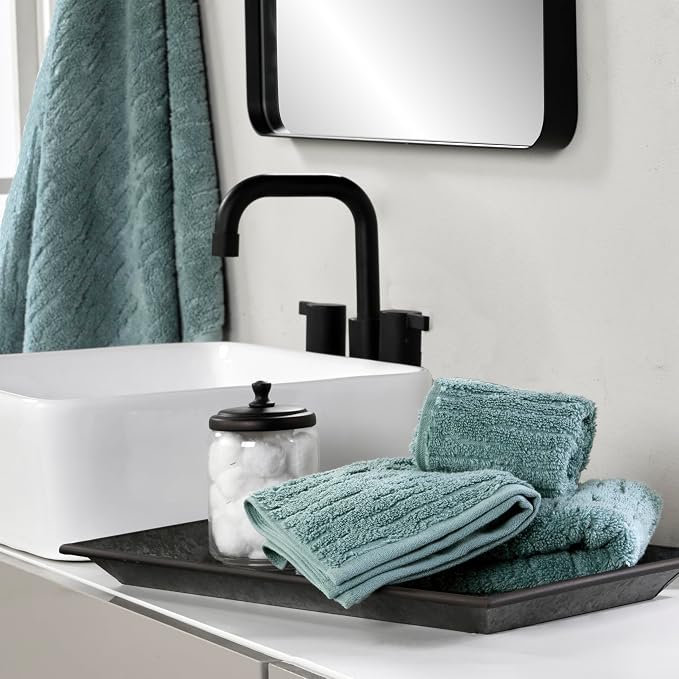 SKL Home CloudSoft Bath Towel Set, 100% Cotton Luxury, Teal | 2 Bath towels - Image 6
