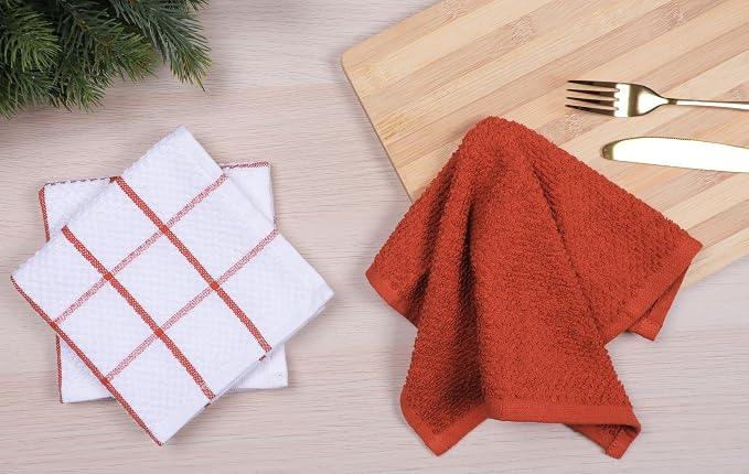 AMOUR INFINI Cotton Kitchen Dish Cloths Set of 8 – Highly Absorbent, Super Soft - Image 6