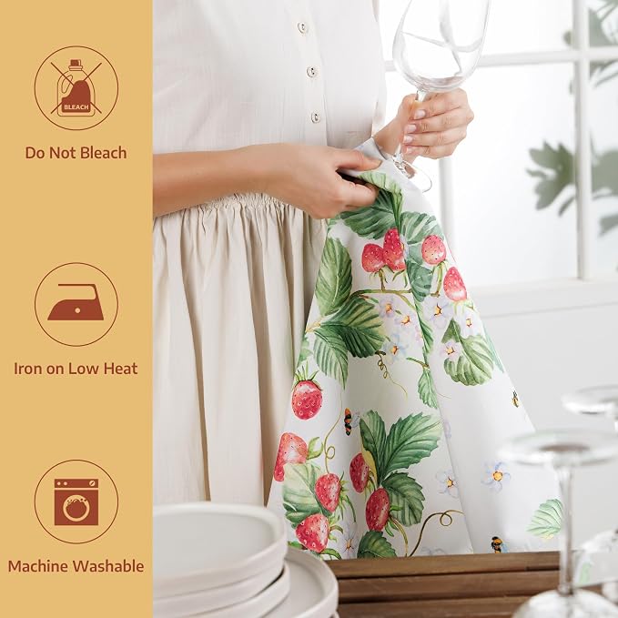 Maison d' Hermine Kitchen Towels Set of 2 Reusable 100% Cotton 27.50" x 20" - Image 5