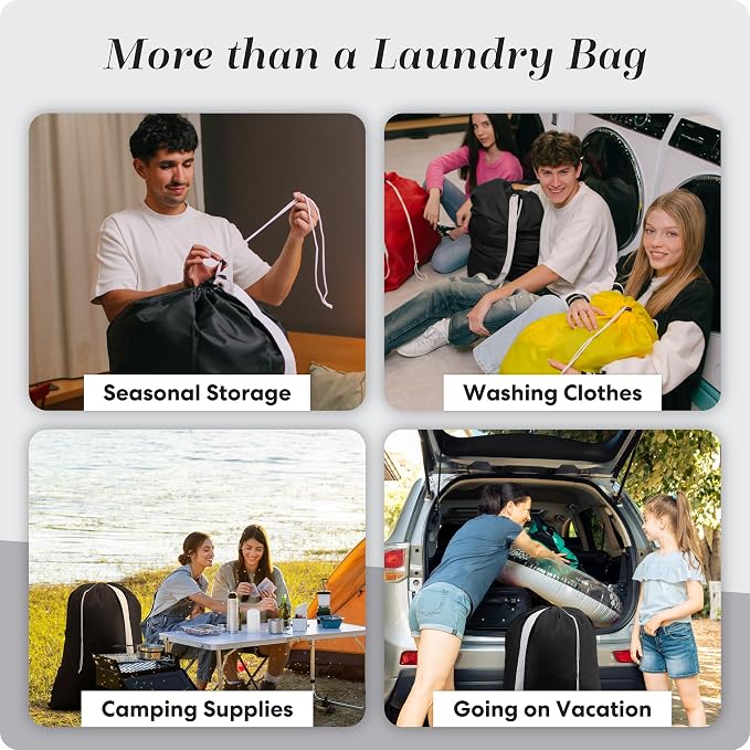 Handy Laundry Bag with Shoulder Strap 30"x40" 2-Pack, Heavy Duty - Image 7