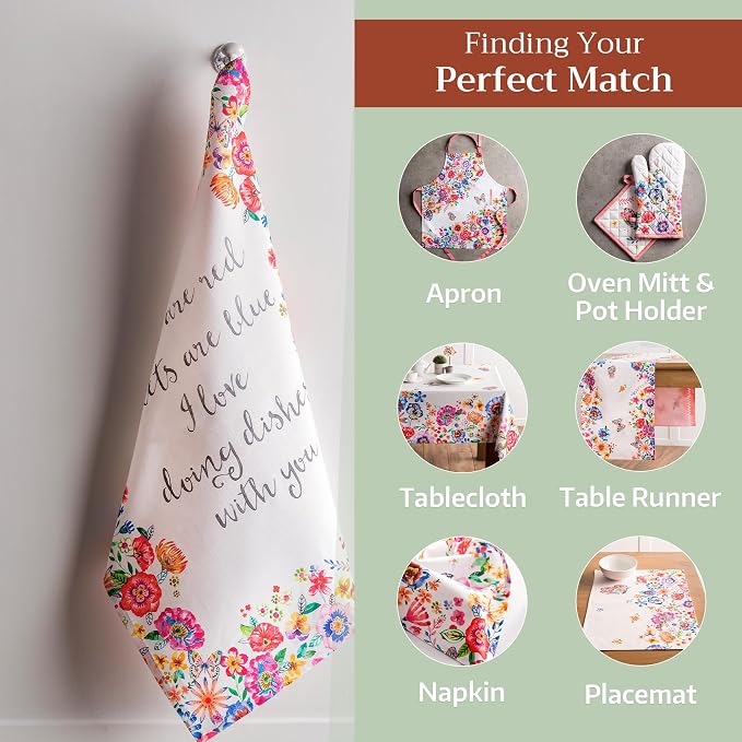 Maison d' Hermine Kitchen Towels Set of 3 Reusable 100% Cotton 27.50" x 20" - Image 6