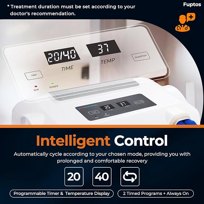Cold Therapy Machine for Knee & Shoulder, Pain Relief, Post-Surgery Recovery, Cryotherapy for Muscle Recovery, Sports Injuries, Digital Timer, Quiet Pump, Universal Ice Pad