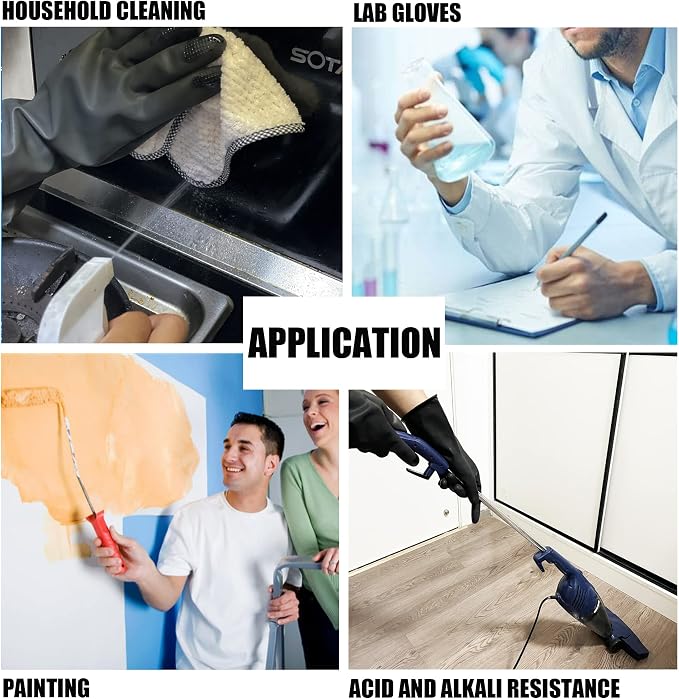 Chemical Resistant Latex Gloves, Cleaning Protective Safety Work | Heavy Duty - Image 6