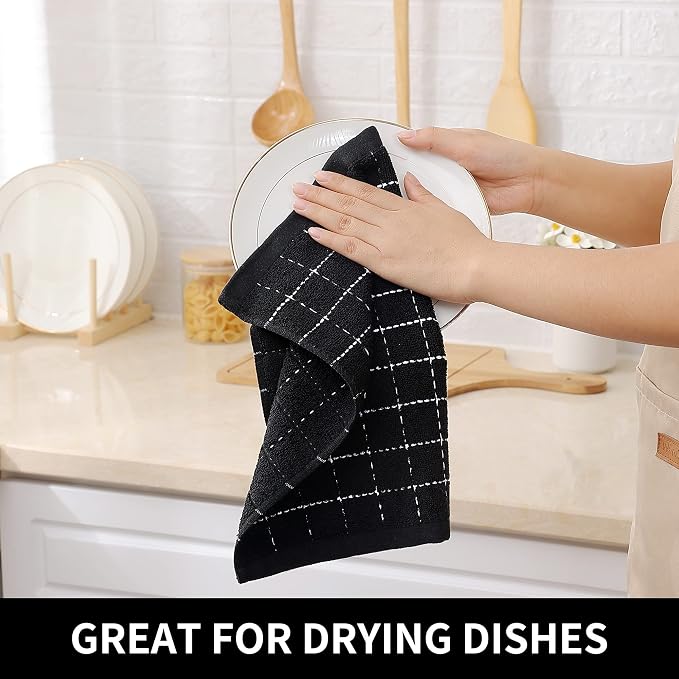 Homaxy 100% Cotton Terry Kitchen Dish Cloths, 12 Pack - Image 4