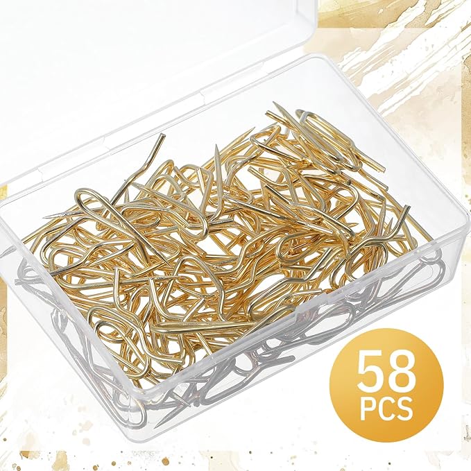 Outus 58 Pack Metal Curtain Hooks Pin-On Drapery 1.2x1, - Image 3
