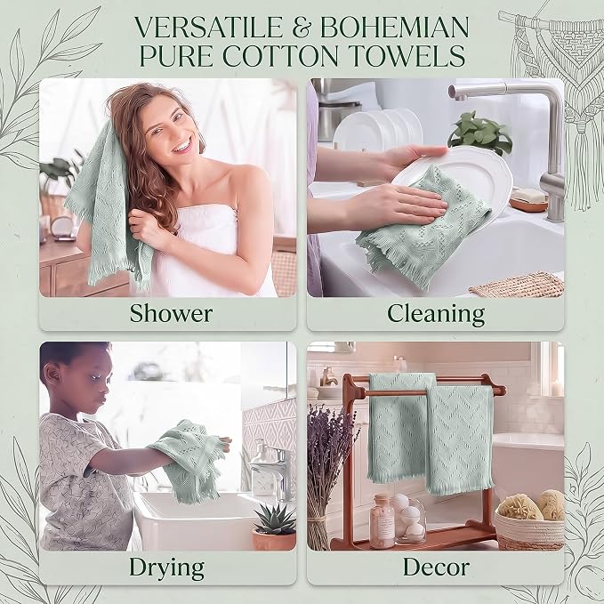 HunnmingRe 16 Pack Boho Hand Towel - Image 7