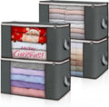 90L Large Storage Bags, 4 Pack Clothes Storage Bins Closet Organizers | by BuddingJoy-BuildaJoyfulLifeforYou