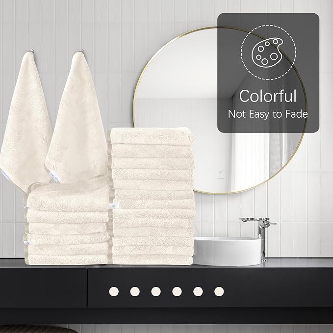 Cosy Family 24 Pack Soft Washcloths Set - Image 4