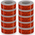 10 Rolls/5000 Labels,This is a Set Do Not Separate,Fluorescent Red Packing Labels(1" x 2")