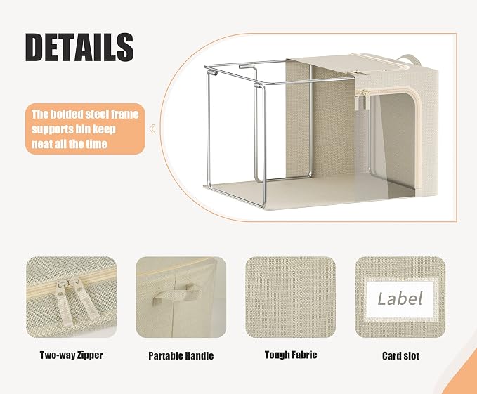 3 Openings Large Clothes Storage Bins - Image 4