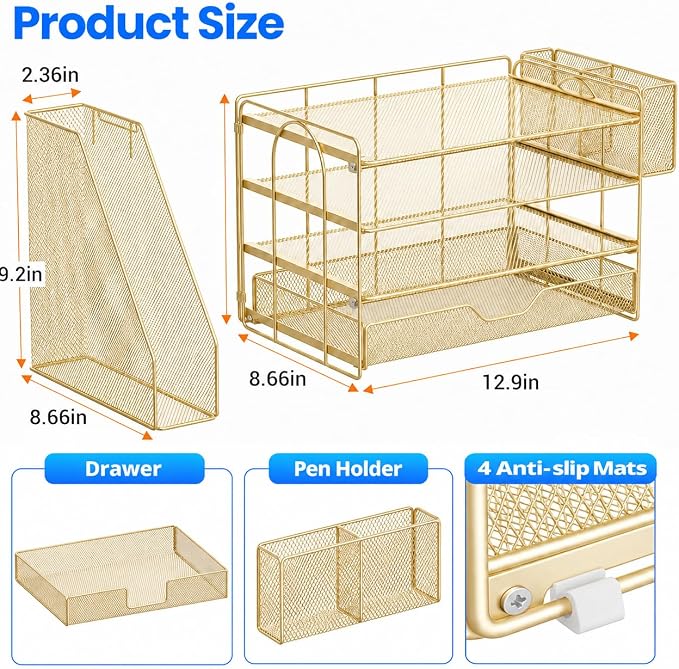 Desk Organizers and Accessories, 4-Tier Desktop File Organizer - Image 4