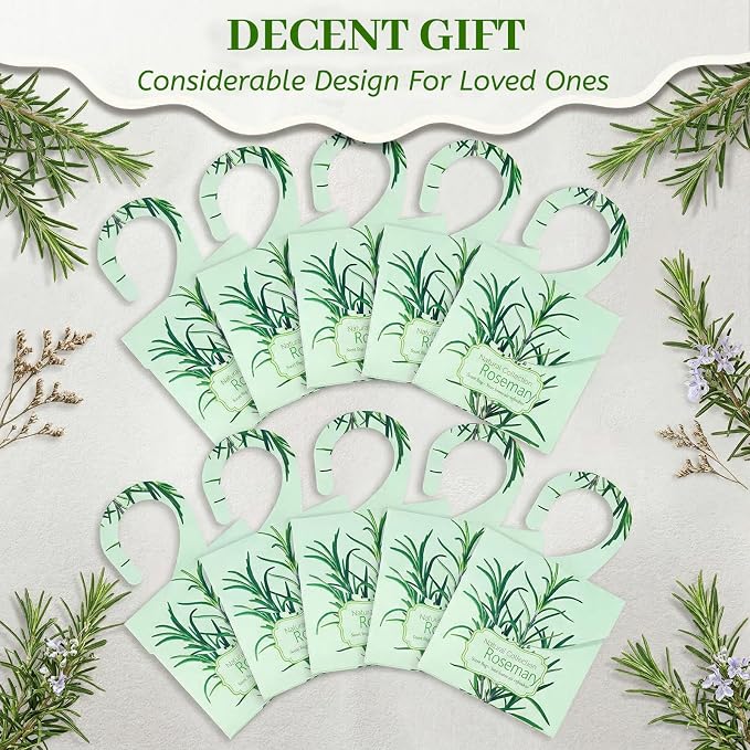 24 Pack Rosemary Sachets for Drawers and Closets, Natural Closet Freshener - Image 5