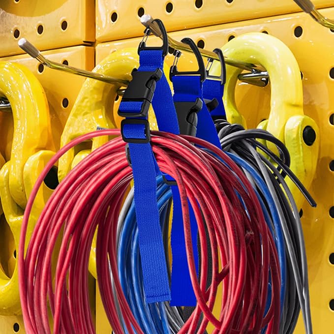 6 Pack Adjustable Extension Cord Holder Straps, Heavy Duty Triangle Clips - Image 4