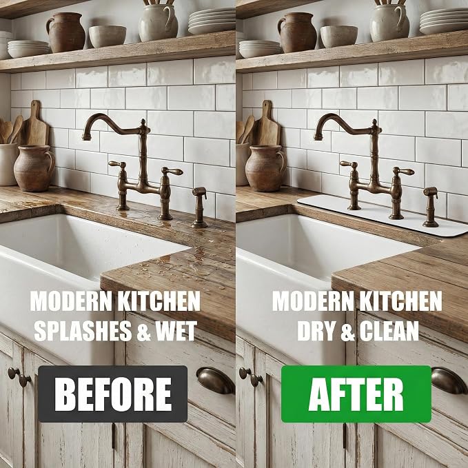 2PCS Kitchen Bathroom Faucet Mat - Image 5