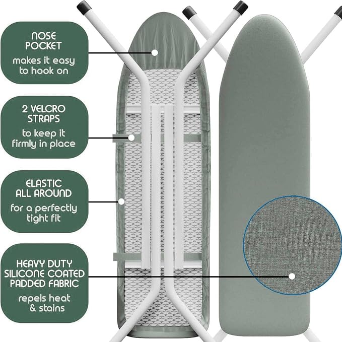 Hearth & Harbor Ironing Board Cover and Pad 15x54 Full Size, Thick Heavy Duty - Image 4