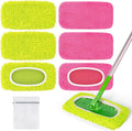 6 Pack Reusable Mop Pads for Swiffer, Washable Wet Pads Refill by CleanBeastie