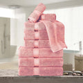 Superior Egyptian Cotton 800 GSM Plush & Absorbent, 9 Piece Set, Tea Rose | by SUPERIOR