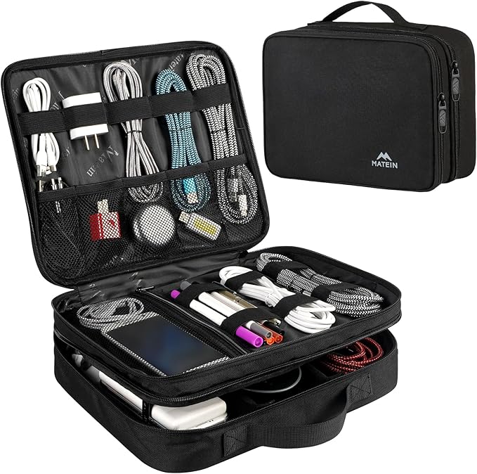 MATEIN Cable Organizer Bag, Large Travel Storage Bag, Sturdy Tool Case | by MATEIN