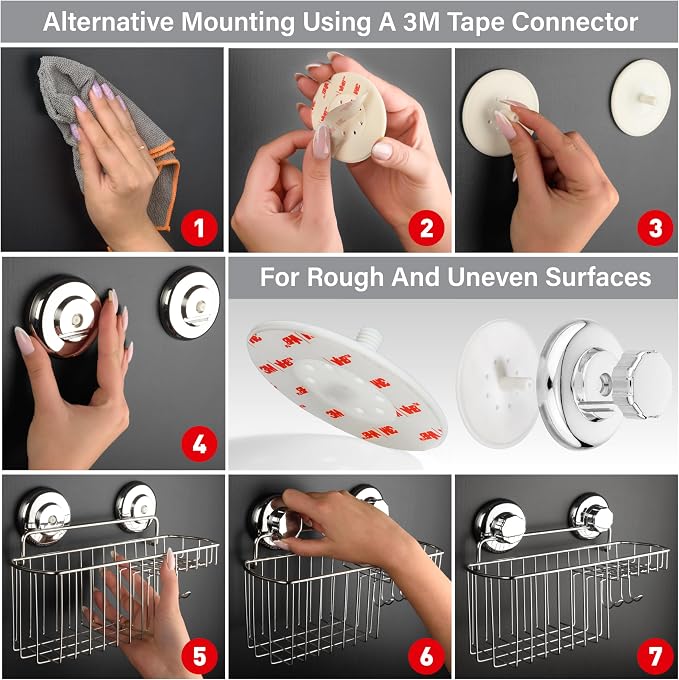 HASKO Suction Cup Shower Caddy Basket - Image 7