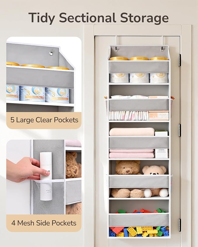ULG 2-Pack Over-The-Door Organizer 5 Tiers, – Hanging Storage Organizer - Image 5