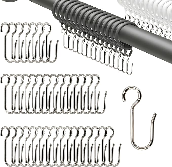 120Pcs Metal Curtain Track Hooks S Shaped Small Drape Curtain Wire Hooks by Unknown