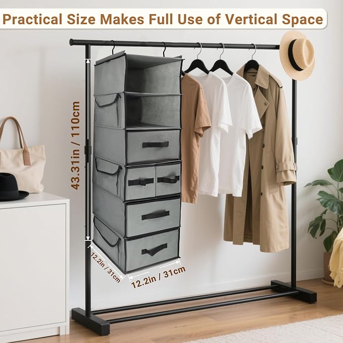 Durable 6-Tier hanging closet organizer - Image 2